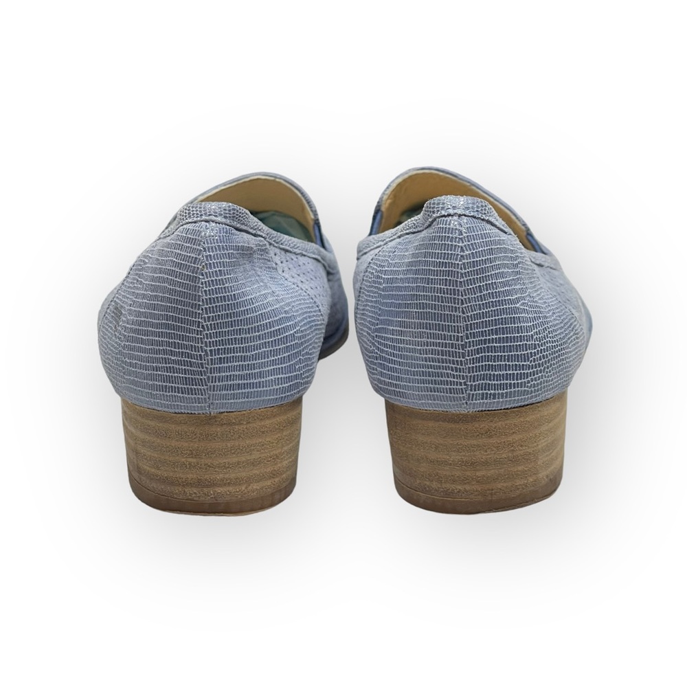 Amalfi by Rangoni ❃ Fabrizia Perforated Suede Moccasin Flats ❃ Chambray Metallic - Picture 5 of 16